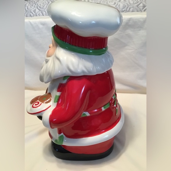 Sleigh Bell Bistro Cookie Jar Santa Claus chef holding cookies.. LNC - Picture 3 of 7